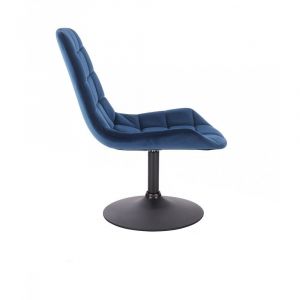 Židle PARIS VELUR na černém talíři - modrá