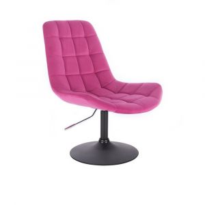 Židle PARIS VELUR na černém talíři - růžová
