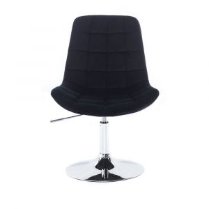 Židle PARIS VELUR na stříbrném talíři - černá