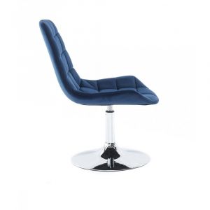 Židle PARIS VELUR na stříbrném talíři - modrá