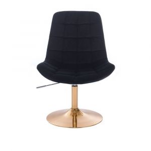Židle PARIS VELUR na zlatém talíři - černá