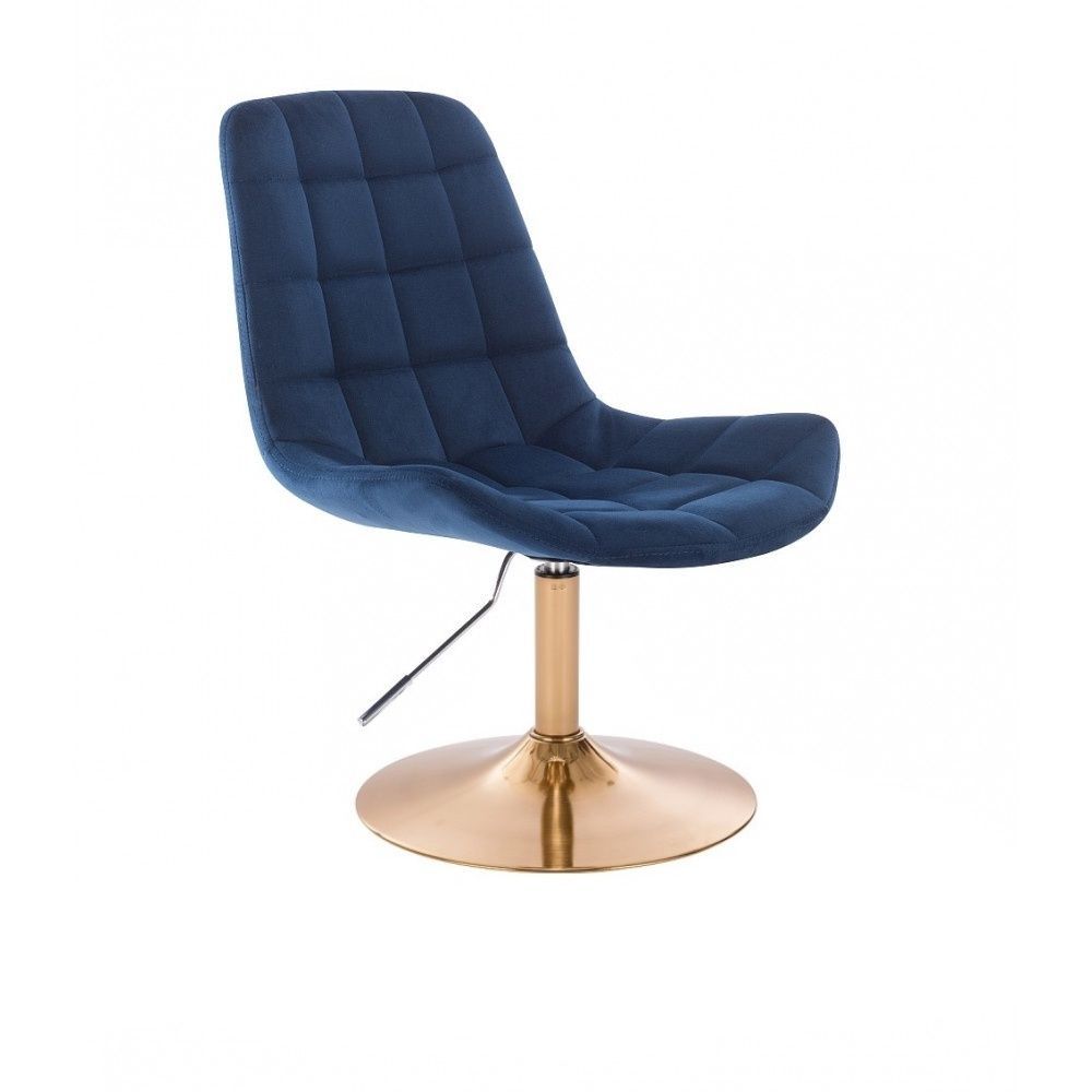 Židle PARIS VELUR na zlatém talíři - modrá
