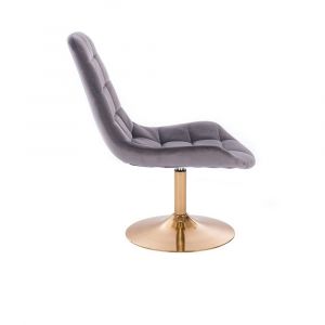 Židle PARIS VELUR na zlatém talíři - šedá