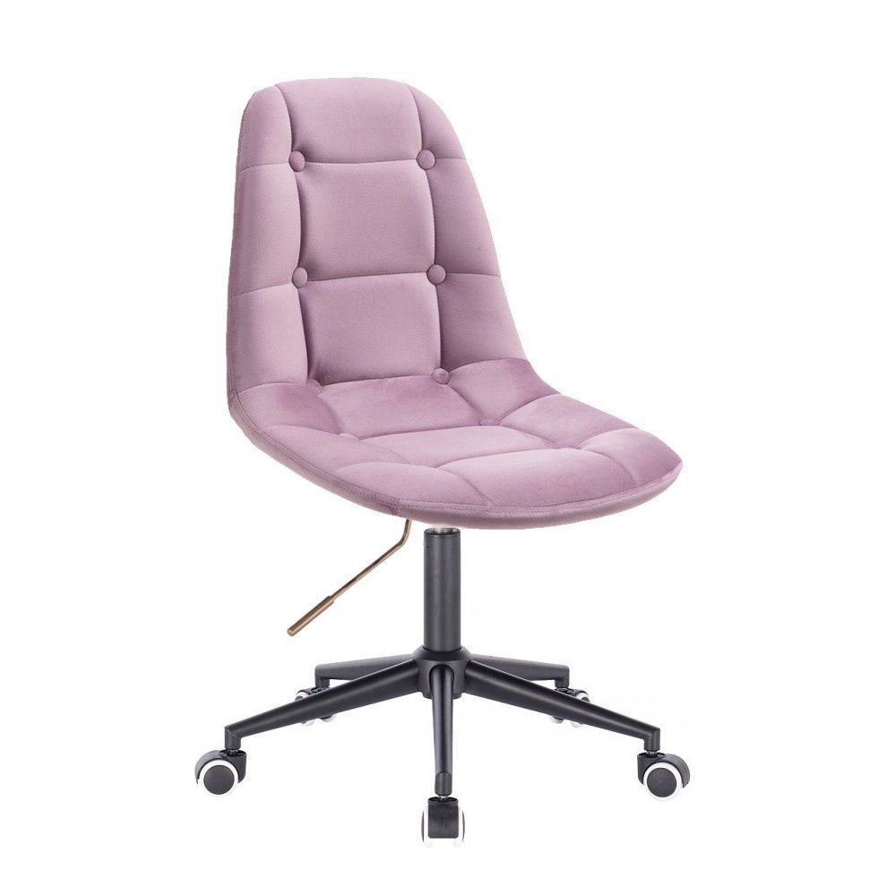 Židle SAMSON VELUR na černé podstavě s kolečky - fialový vřes