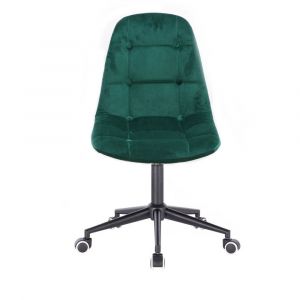 Židle SAMSON VELUR na černé podstavě s kolečky - zelená