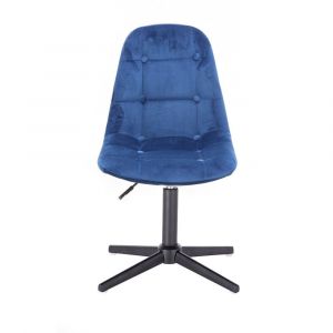 Židle SAMSON VELUR na černém kříži - modrá