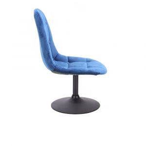 Židle SAMSON VELUR na černém talíři - modrá