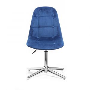 Židle SAMSON VELUR na stříbrném kříži - modrá