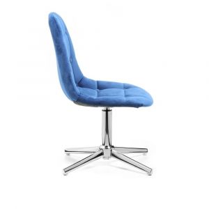 Židle SAMSON VELUR na stříbrném kříži - modrá