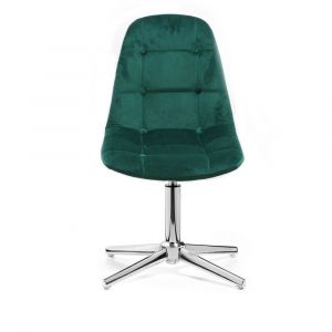 Židle SAMSON VELUR na stříbrném kříži - zelená