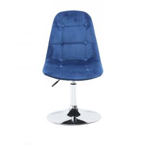 Židle SAMSON VELUR na stříbrném talíři - modrá