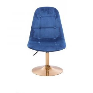 Židle SAMSON VELUR na zlatém talíři - modrá