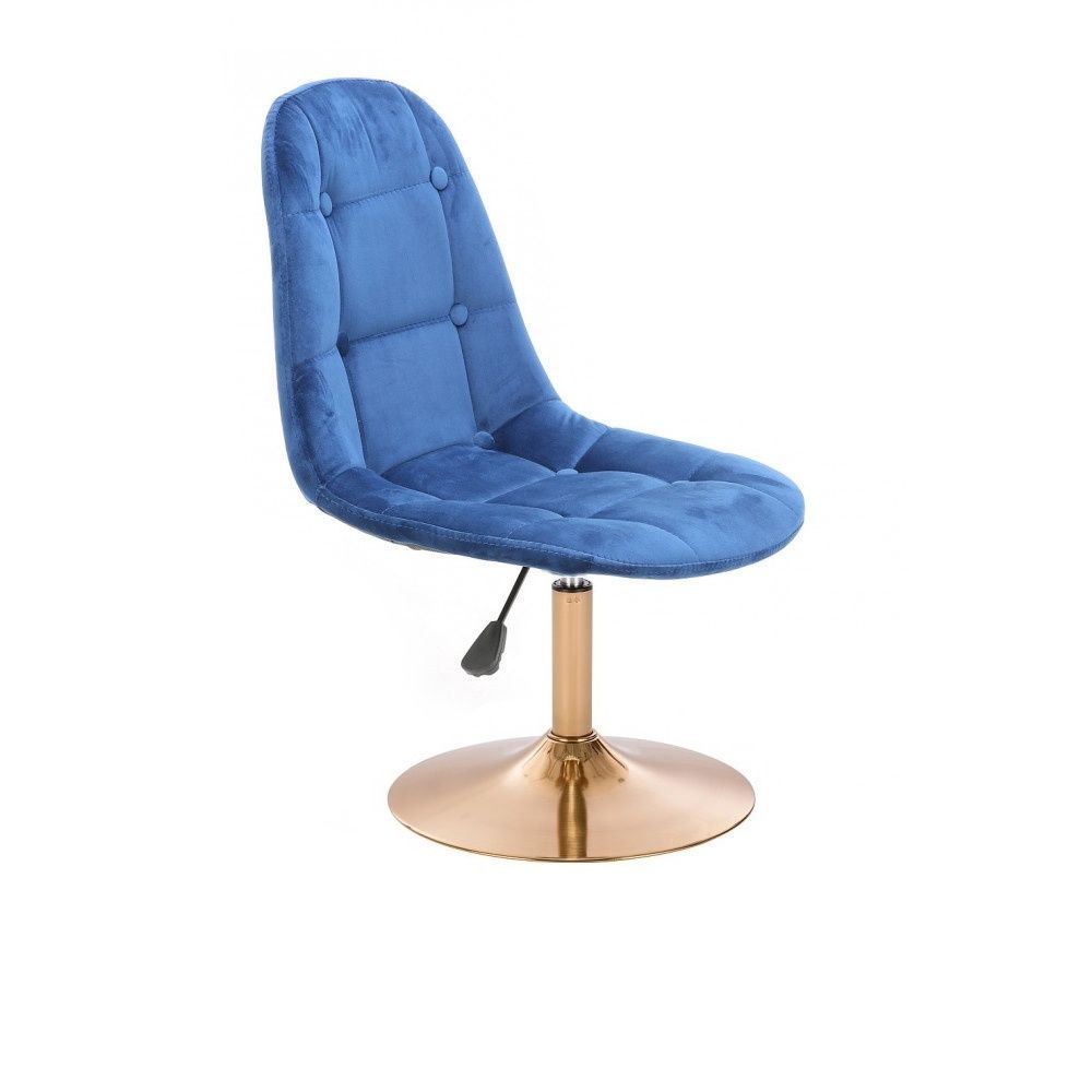 Židle SAMSON VELUR na zlatém talíři - modrá