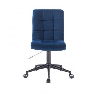 Židle TOLEDO VELUR na černé podstavě s kolečky - modrá