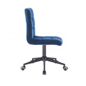 Židle TOLEDO VELUR na černé podstavě s kolečky - modrá