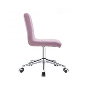 Židle TOLEDO VELUR na stříbrné podstavě s kolečky - fialový vřes