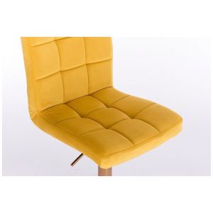 Židle TOLEDO VELUR na stříbrné podstavě s kolečky - žlutá