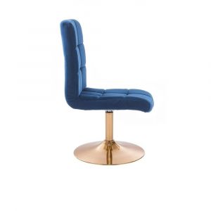 Židle TOLEDO VELUR na zlatém talíři - modrá
