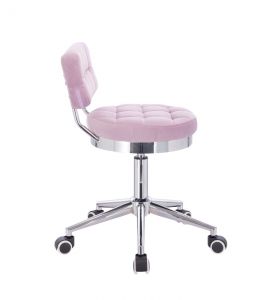 Židle VIGO VELUR na stříbrné základně s kolečky - fialový vřes