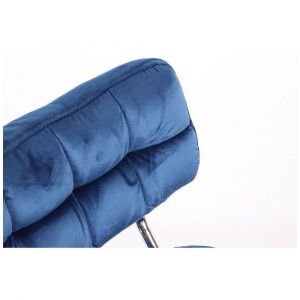  Židle VIGO VELUR na stříbrné základně s kolečky - modrá