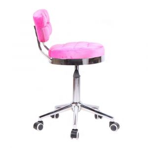 Židle VIGO VELUR na stříbrné základně s kolečky - světlá růžová