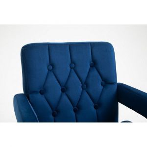 Nabízíme široký sortiment židlí a křesel, herní ži Kosmetická židle BOSTON VELUR na stříbrném talíři - modrá LuxuryForm