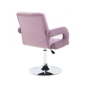 Kosmetická židle BOSTON VELUR na stříbrném talíři - fialový vřes