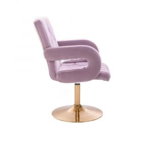 Kosmetická židle BOSTON VELUR na zlatém talíři - fialový vřes