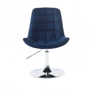Kosmetická židle PARIS VELUR na stříbrném talíři - modrá