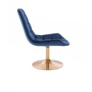 Kosmetická židle PARIS VELUR na zlatém talíři - modrá