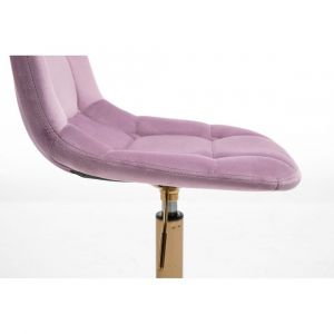 Kosmetická židle SAMSON VELUR na černém talíři - fialový vřes