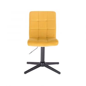 Kosmetická židle TOLEDO VELUR na černém kříži - žlutá