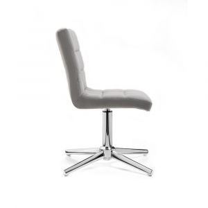 Kosmetická židle TOLEDO VELUR na stříbrném kříži - světle šedá