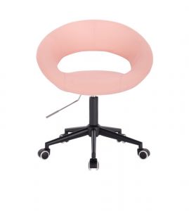 Židle NAPOLI na černé podstavě s kolečky - růžová
