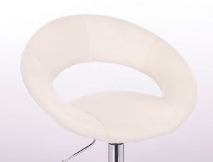 Židle NAPOLI na stříbrné podstavě s kolečky - bílá