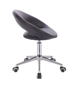  Židle NAPOLI na stříbrné podstavě s kolečky - černá