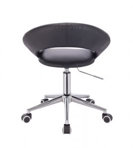  Židle NAPOLI na stříbrné podstavě s kolečky - černá
