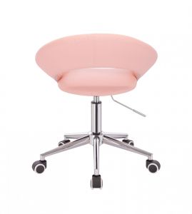  Židle NAPOLI na stříbrné podstavě s kolečky - růžová