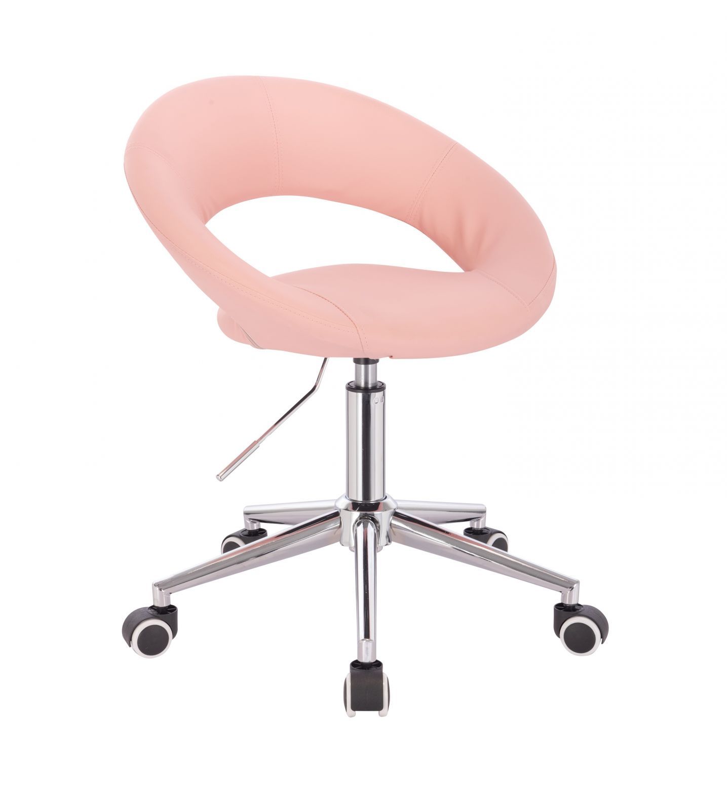  Židle NAPOLI na stříbrné podstavě s kolečky - růžová