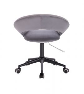 Židle NAPOLI VELUR na černé podstavě s kolečky - tmavě šedá