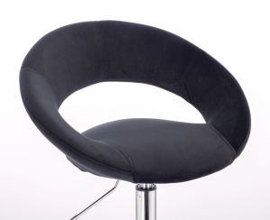 Židle NAPOLI VELUR na stříbrném talíři - černá
