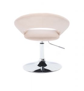 Židle NAPOLI VELUR na stříbrném talíři - krémová