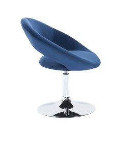 Židle NAPOLI VELUR na stříbrném talíři - modrá
