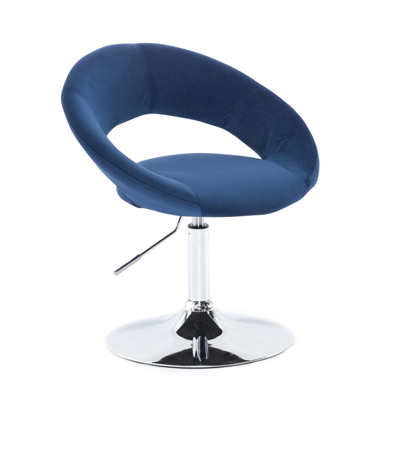 Židle NAPOLI VELUR na stříbrném talíři - modrá