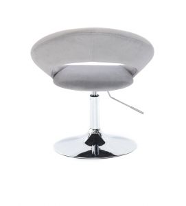 Židle NAPOLI VELUR na stříbrném talíři - světle šedá