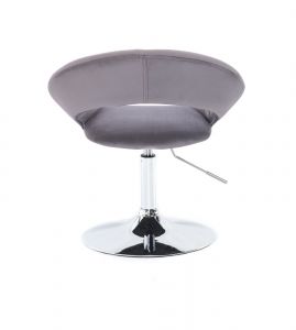 Židle NAPOLI VELUR na stříbrném talíři - tmavě šedá