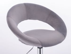 Židle NAPOLI VELUR na stříbrném talíři - tmavě šedá
