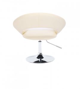 Kosmetická židle NAPOLI na stříbrném talíři - krémová