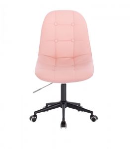 Židle SAMSON na černé podstavě s kolečky - růžová