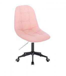 Židle SAMSON na černé podstavě s kolečky - růžová